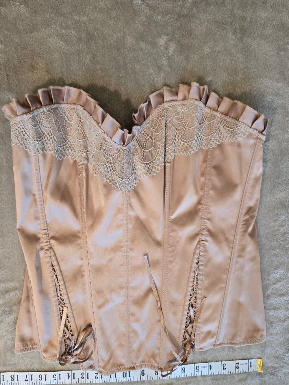 SPENCER beige shapeware corset with lace accents XL